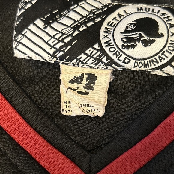 VTG Metal Mulisha L Men's Tank Top Jersey Black Red Skull Y2K Embroidered - Picture 11 of 16